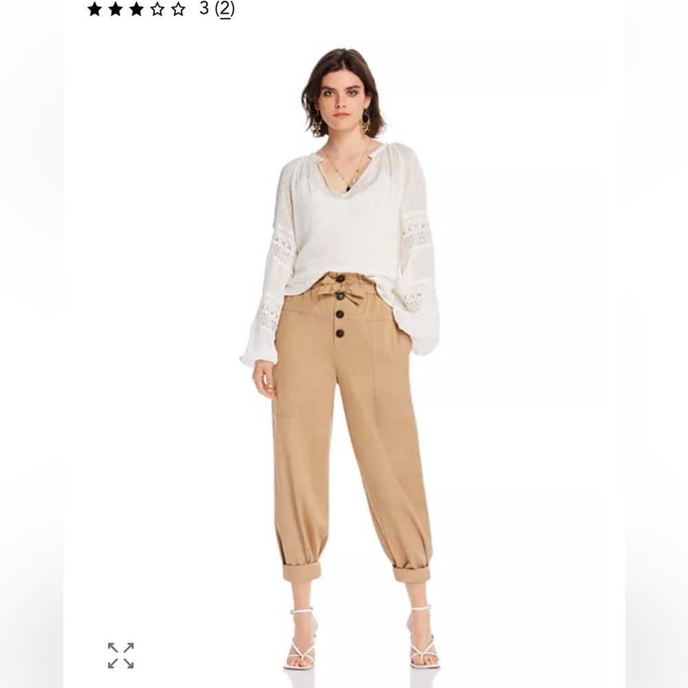 LINI Camel Buttoned Cuff Trousers